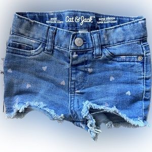 Cat & Jack Jean Shorts with Hearts🌵12 months
